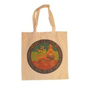 Lion of Judah Rasta Natural Reuseable Farmers Market Tote Handbag
